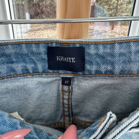 Khaite Benny Mid-Rise Wide Leg Jeans Light Wash Denim Size 27 - Picture 3 of 5